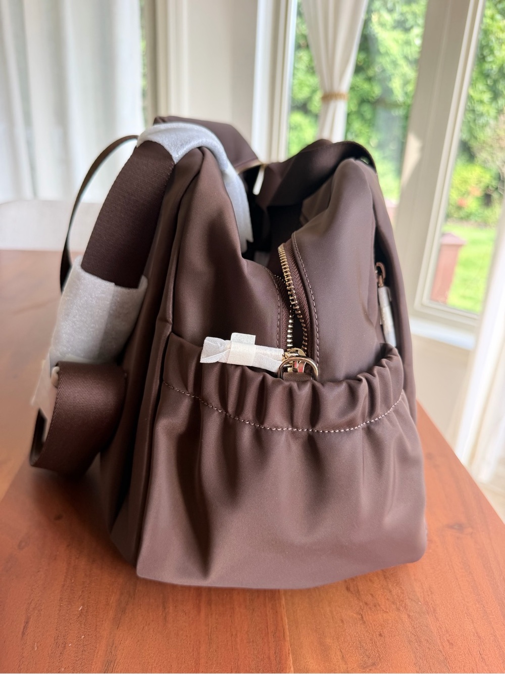 🤎 NWT Kate Spade Carter Nylon Large Weekender Hot Fudge KL968 - Picture 9 of 13